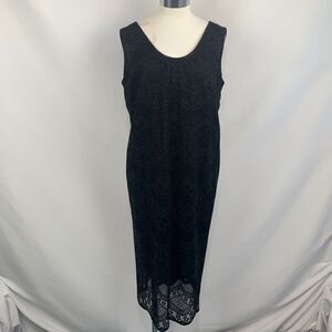 Hartley black shimmer lace flapper dress